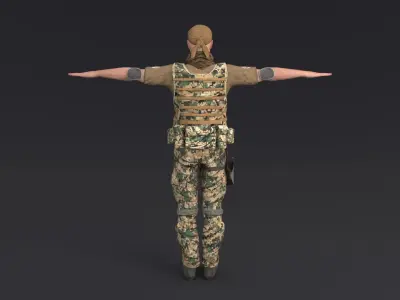 Soldier Rigged Low-poly 3D model