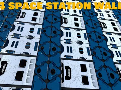 4 space station wall PBR Texture