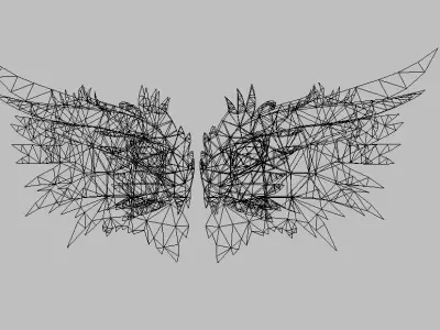 King Blue Wing Low-poly 3D model