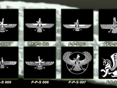 120 Persian ancient symbol Alpha 3D model