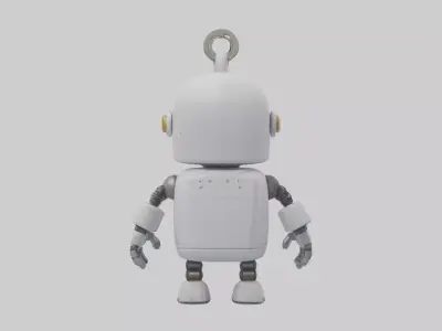 Robot keychain model Low-poly 3D model