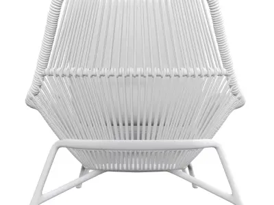 Minotti Prince Cord outdoor armchair and Ottoman 3D model