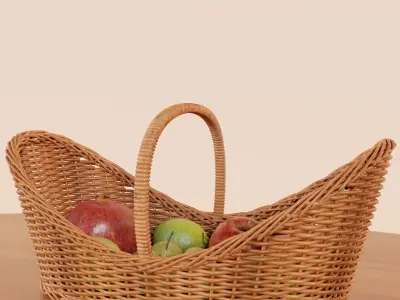 IRA Roti Serving Flower Fruit Vegetable basket Low-poly 3D model