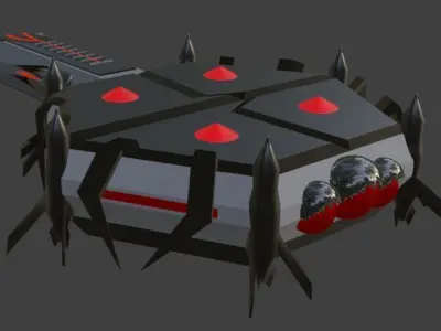 Spaceship  Aircraft Low-poly 3D model