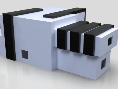 Modern Building House Low-poly 3D model