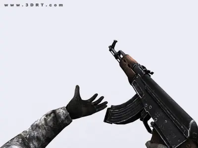 3DRT-Modern firearms animated pack Low-poly 3D model