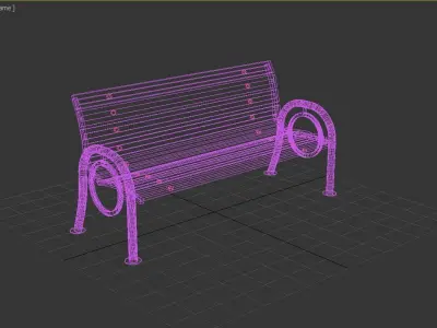Bench wooden in desert Free low-poly 3D model