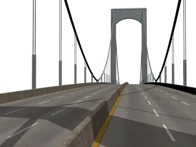 Throgs Neck Bridge Low-poly 3D model