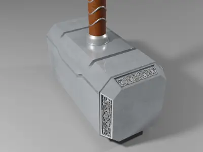 Thors mighty weapon Mjolnir 3D model