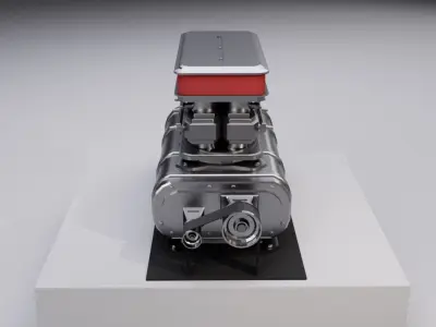 Supercharger type E Low-poly 3D model