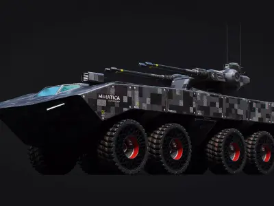 Tank Model Military Si-Fi Dual Source Files Attached 4K Textures Low-poly 3D model