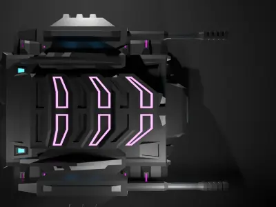 Sci-fi tank Low-poly 3D model
