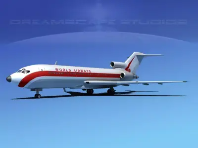 Boeing 727-100 World Airways 3D model