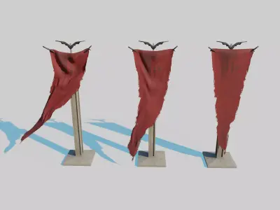 Dark Fantasy Banner 3D model