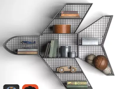 SHELF JET ZINC Low-poly 3D model