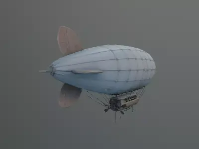 destroyed airship 3D model