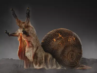 Dark Fantasy Snail Low-poly 3D model