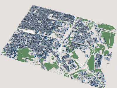Part of Milan City Italy 3D model