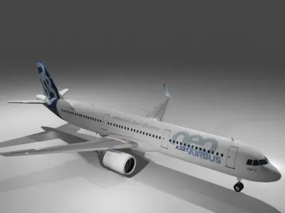 Airbus a321neo airbus house livery 3d model Low-poly 3D model