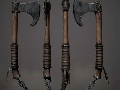 War Axe Low-poly 3D model