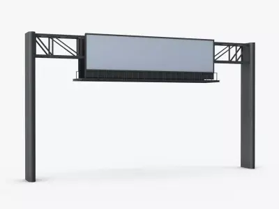 Billboard 4 Grey Low-poly 3D model