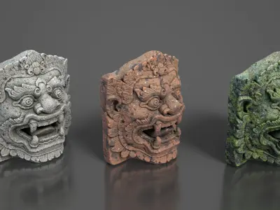 Ancient Khmer Statue23-250523 Low-poly 3D model