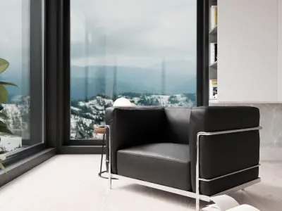  Replica Le Corbusier Grand Confort Armchair Model, Black 