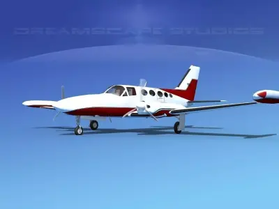 Cessna 414 Chancellor V09 3D model