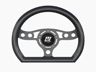 RJ Max Lightweight D-Shape steering wheel Low-poly 3D model