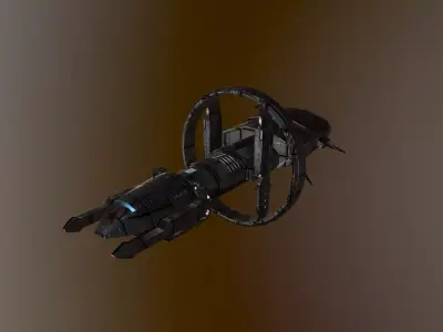 SpaceShip H-412 Low-poly 3D model