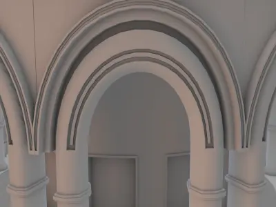 Detailed Historic Building Low-poly 3D model