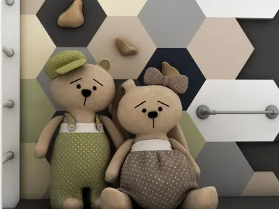 toys and furniture set  Low-poly 3D model