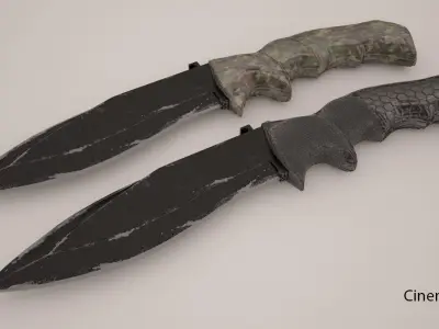 Defender Knife 2 and Army Low Low-poly 3D model