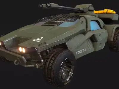 LOWPOLY MILITARY FORTEX LIGHT TRANSPORT ARMED VEHICLE Low-poly 3D model