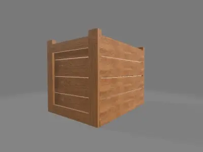 Wooden-Crate wooden box Free low-poly 3D model