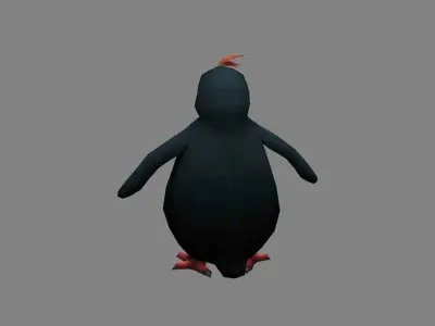 Cartoon penguin Low-poly 3D model
