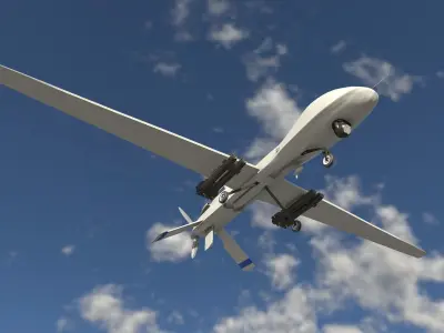 MQ-1C Sky Warrior Drone Low-poly 3D model