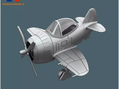 P-47 Thunderbolt Egg Plane 3D print model STL 3D print model