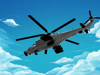 Mil Mi-24 helicopter  3D model