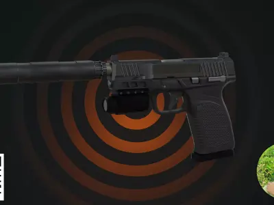 Modern Tactical Stealth Pistol - Suppressed Edition 3D model