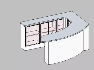 Modern semi-circular bar counter Revit model 3D model