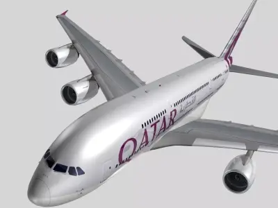 Airbus A-380 Qatar Airways 3D model
