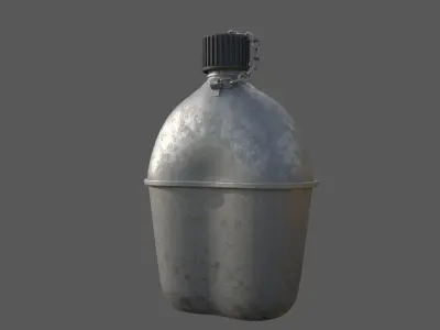 Military drinking canteen bottle - world war2 3D model