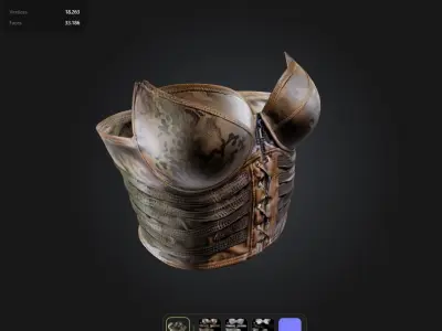 military Corset game ready UE5 PBR Low-poly 3D model