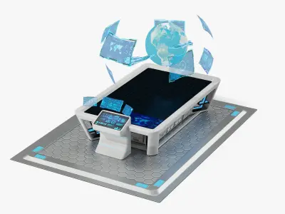 Holographic Panel with Space Battle Hologram 3D model