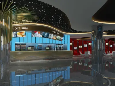 Cinema Lobby 01 3D model