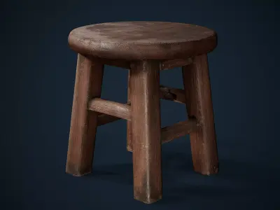 Old Chair  Free low-poly 3D model