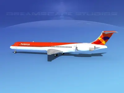 McDonnell Douglas MD83 Avianca 3D model