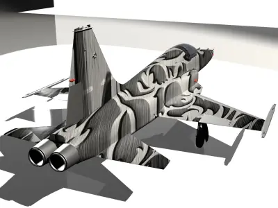 F-5E Tiger II Aircraft Low-poly 3D model