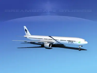 Boeing 777-300 PIA 3D model